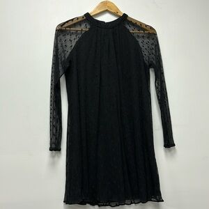 ZARA trafaluc collection ruffled dress in lace fabric with transparent sleeves